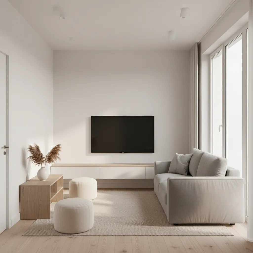 undersized living room layout in a small family home floor plan