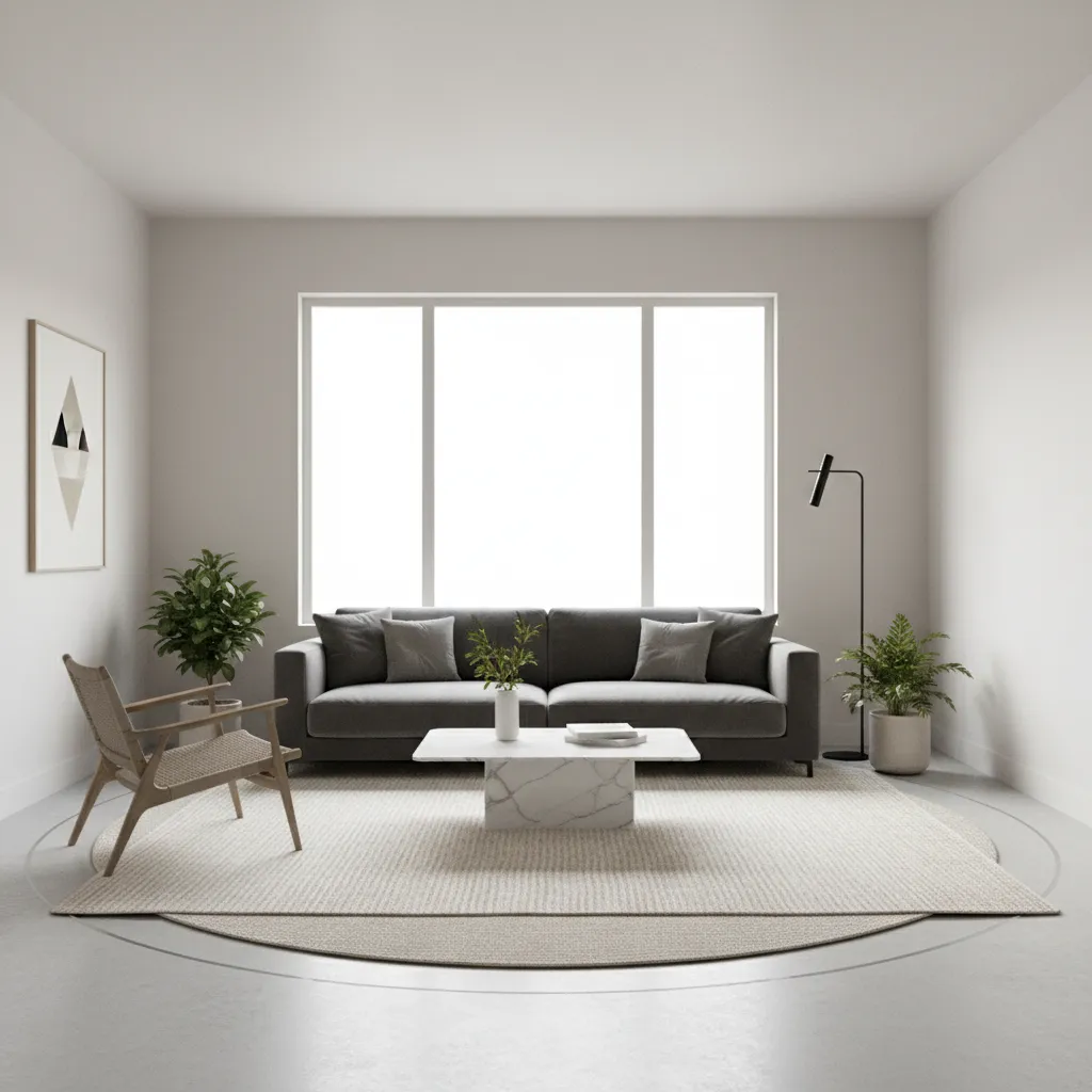 small living room layout showing clear walking path around furniture