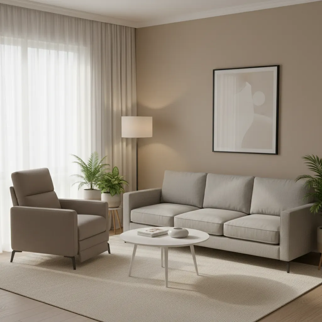Small living room corner recliner placement layout