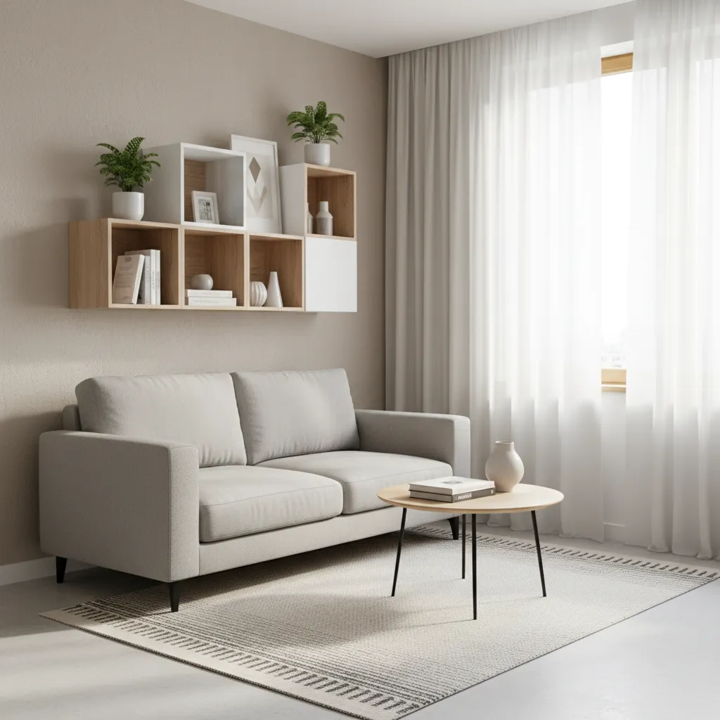 compact living room layout showing optimized furniture placement
