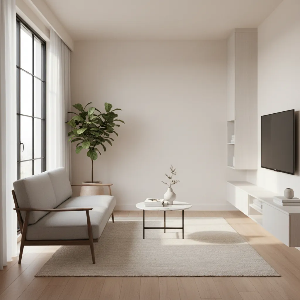 Space optimized sofa layout in a small living room