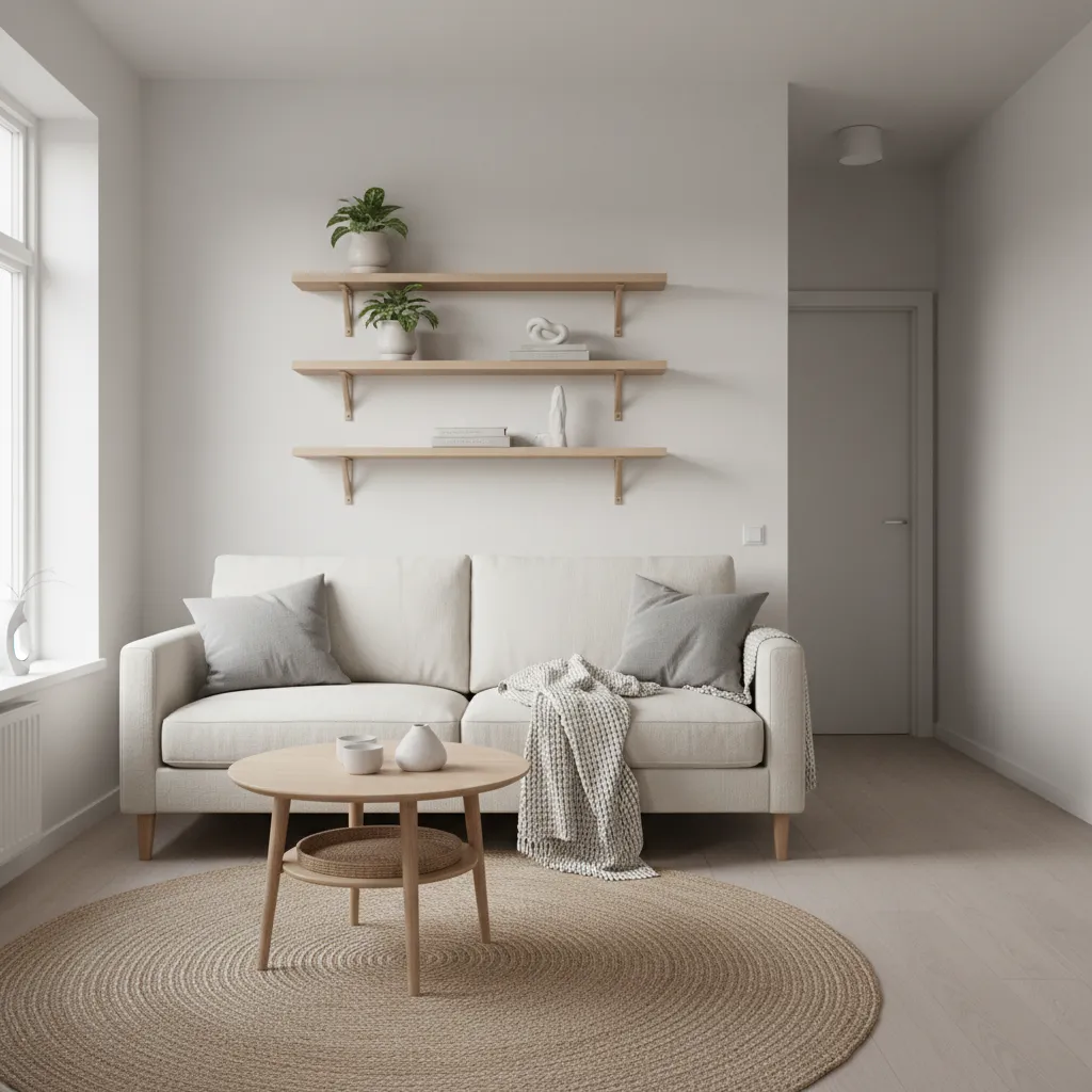 small living room optimized with smart furniture placement