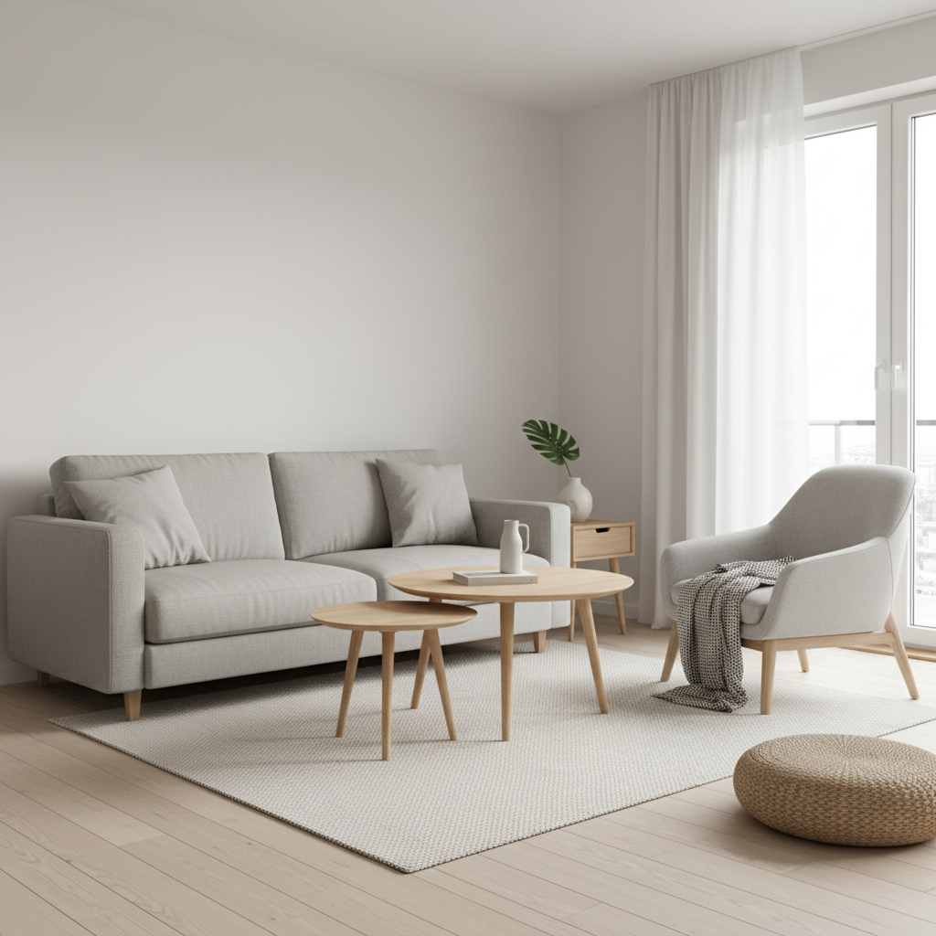 Two Coffee Tables in a Small Living Room? Stop the Crowded Look