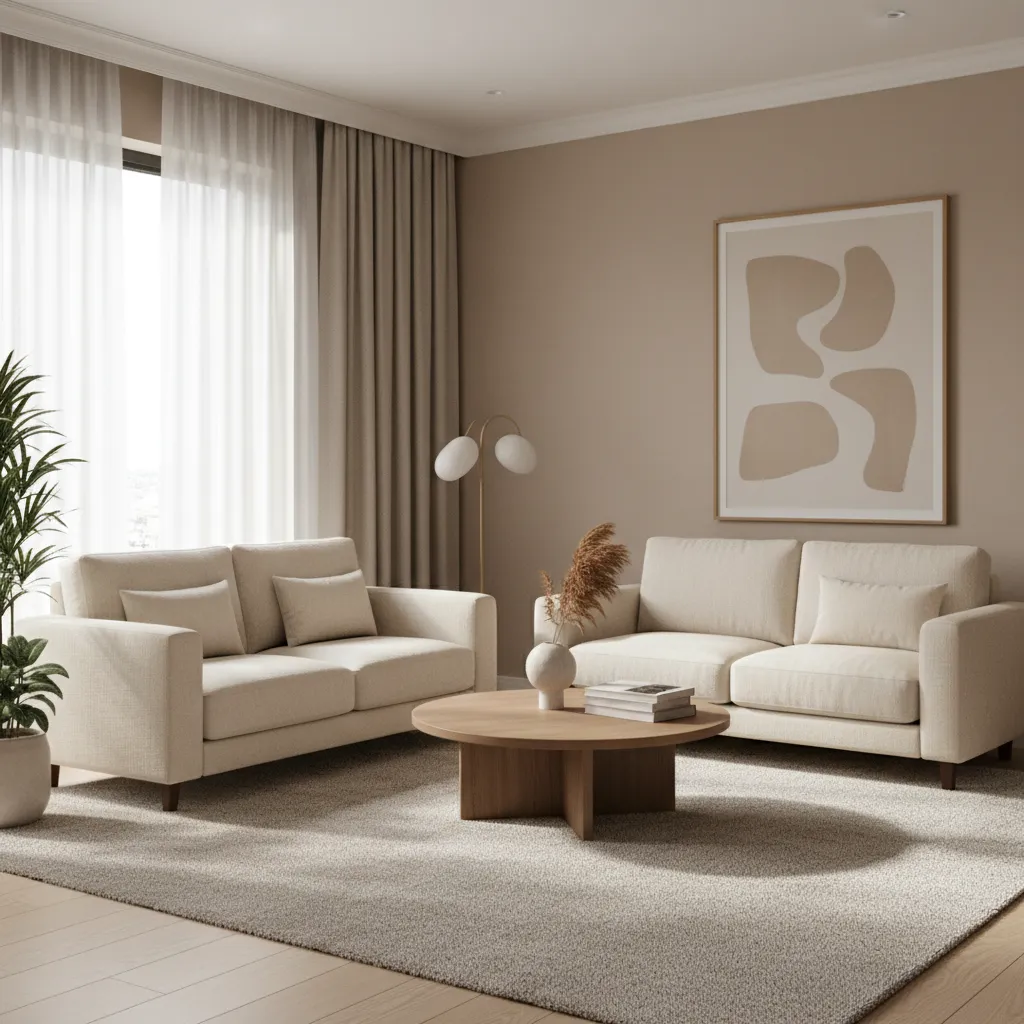 Well designed small living room with two couches and balanced layout