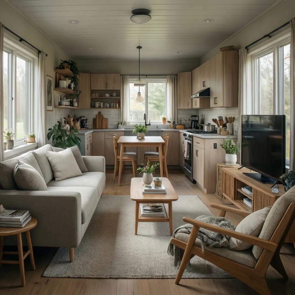 well designed small manufactured home interior under 1200 square feet