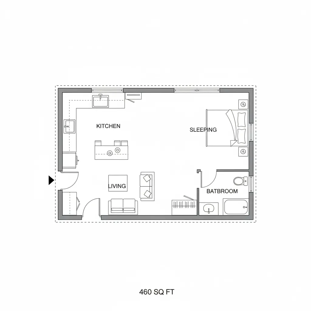 efficient 460 sq ft mobile home floor plan layout