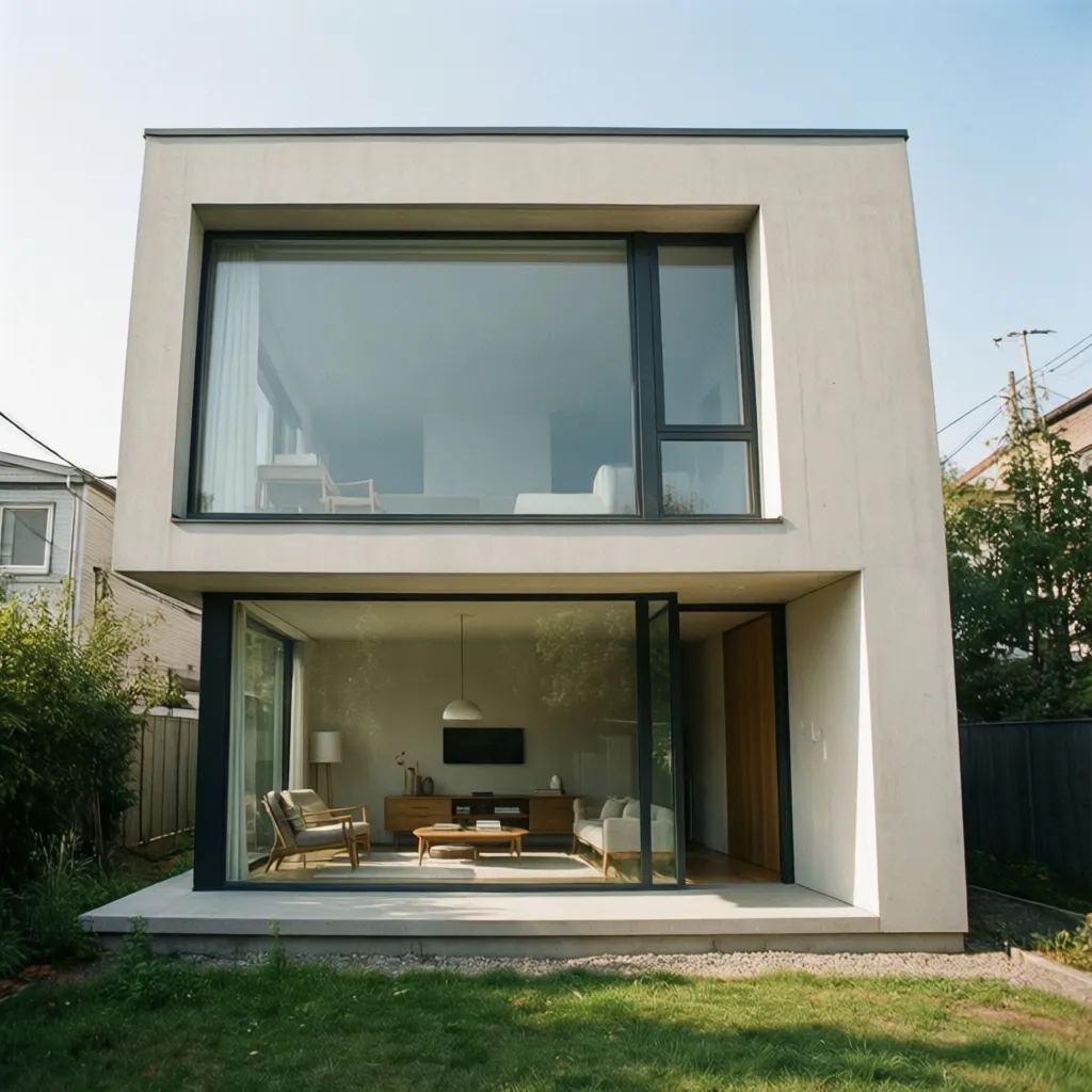 Casa moderna pequeña con diseño minimalista eficiente