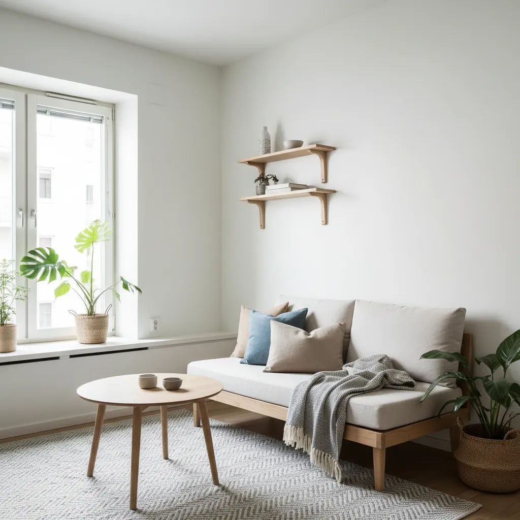 Apartamento pequeño decorado con estilo escandinavo
