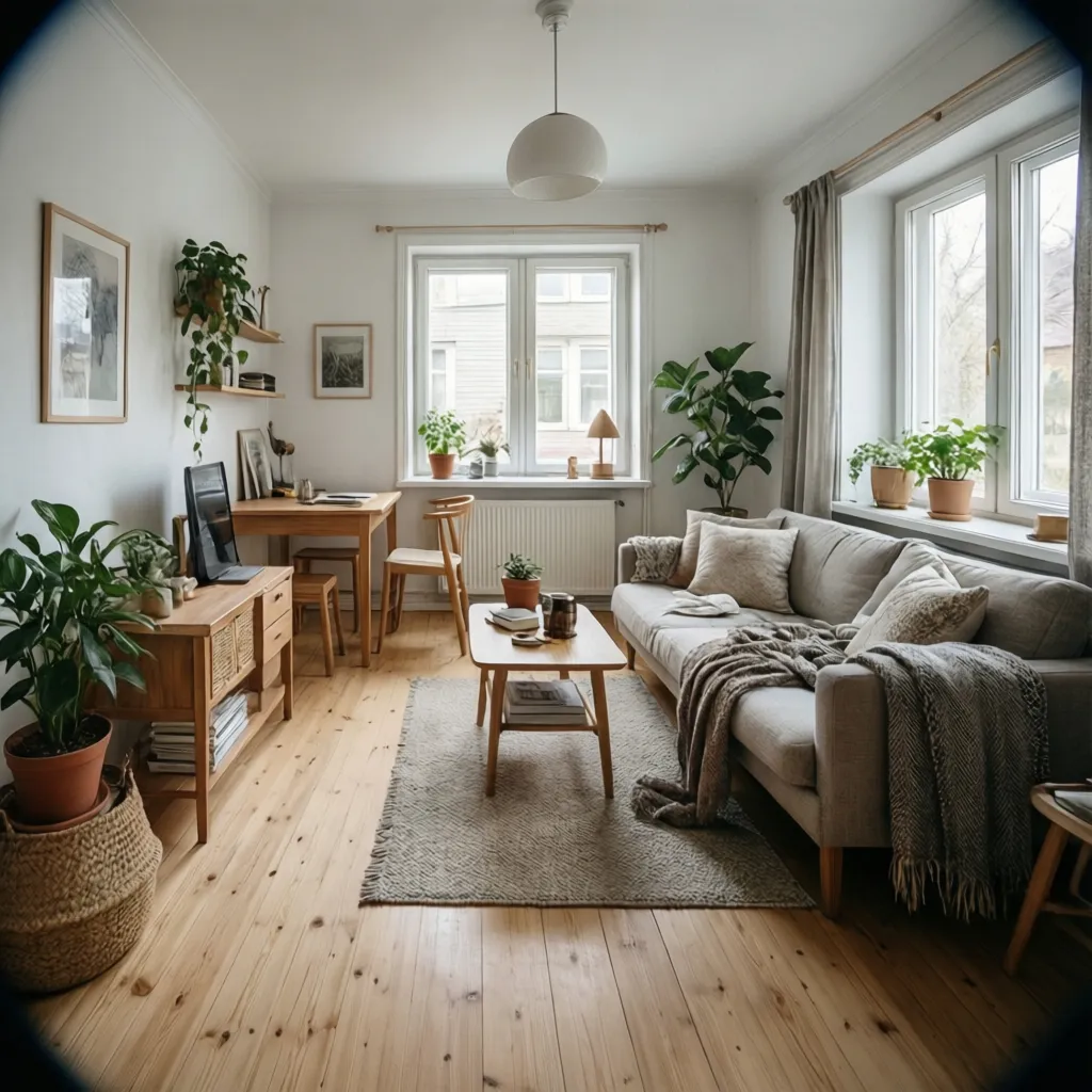 Apartamento pequeño decorado en estilo nórdico