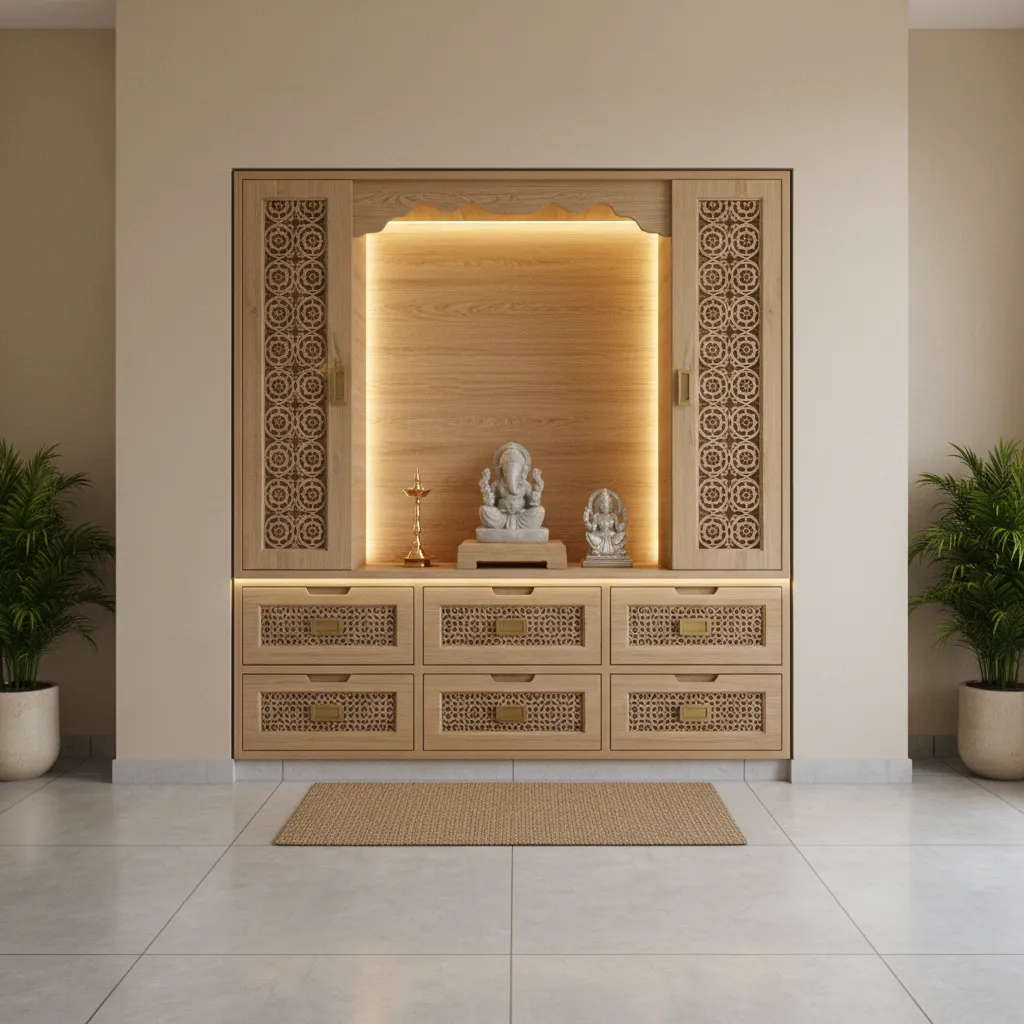 5 Small Pooja Room Cupboard Ideas That Maximize Space