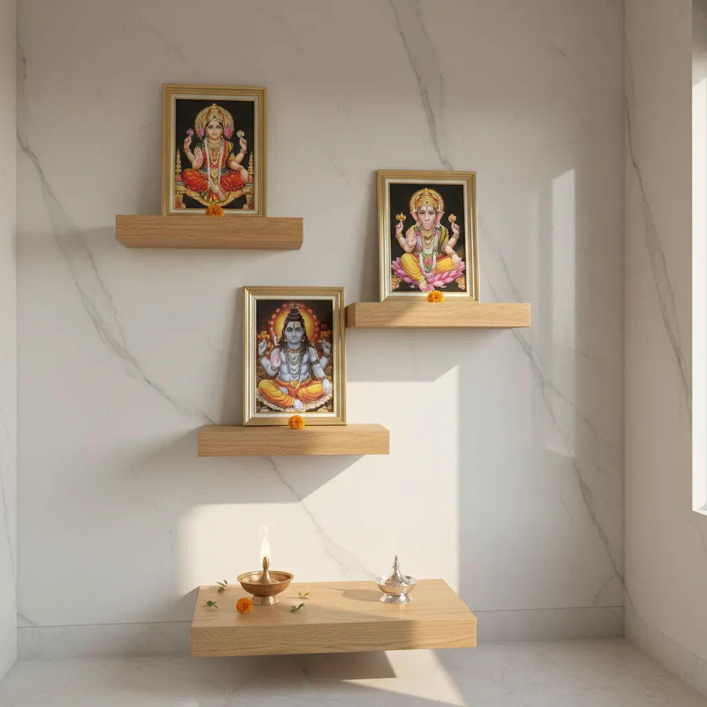 Best Layout Ideas to Arrange God Photos in Small Pooja Rooms