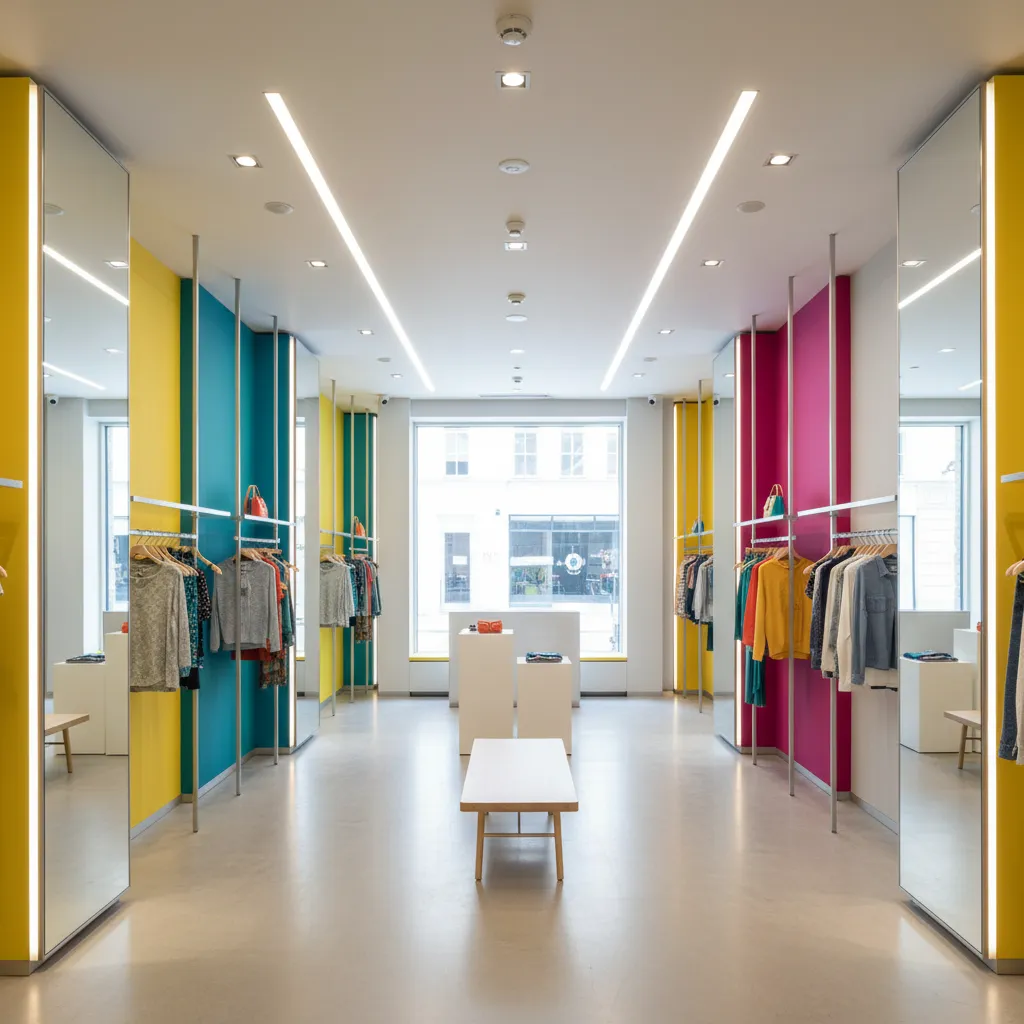 Pequeña tienda con diseño que maximiza la sensación de amplitud