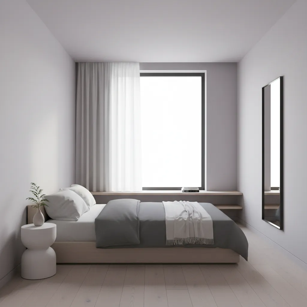 Small room painted single soft color creating spacious feeling