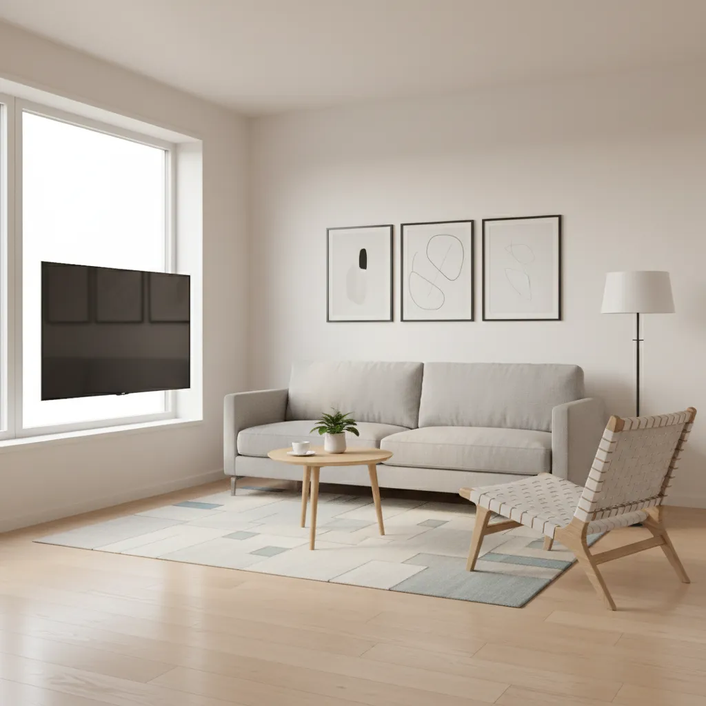Small apartment living room layout optimized with digital planning tool