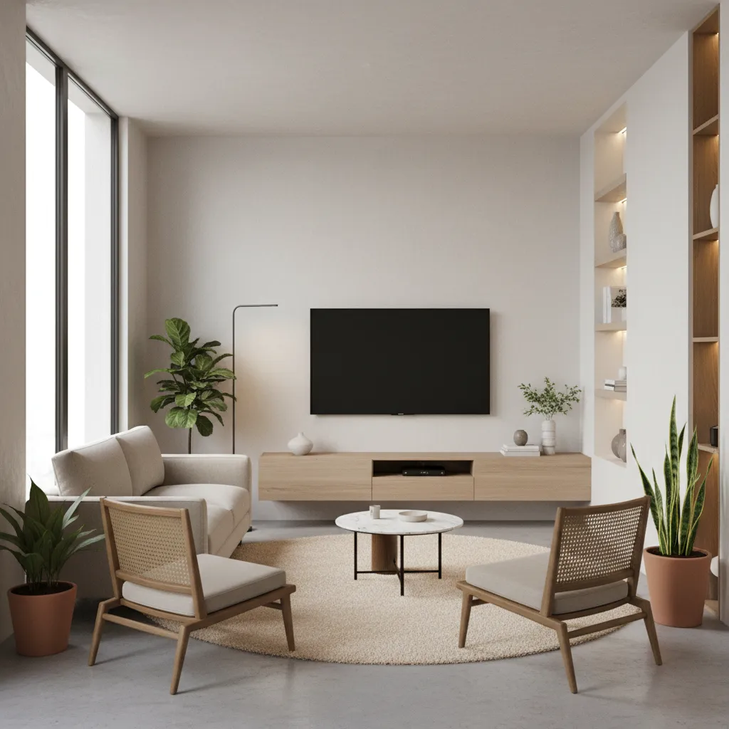 Pequeño salón bien diseñado con distribución optimizada