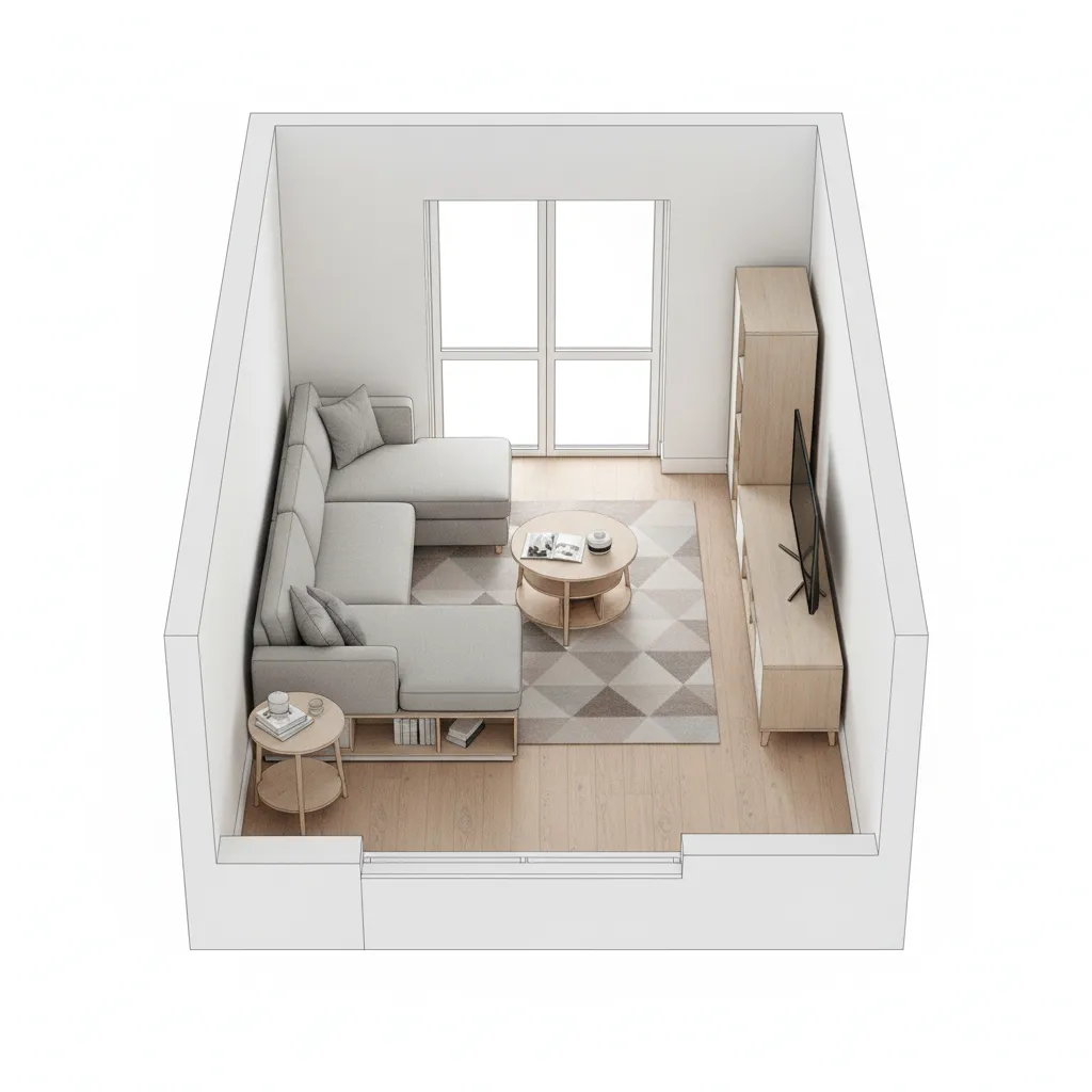 Small room optimized using a floor plan creator layout