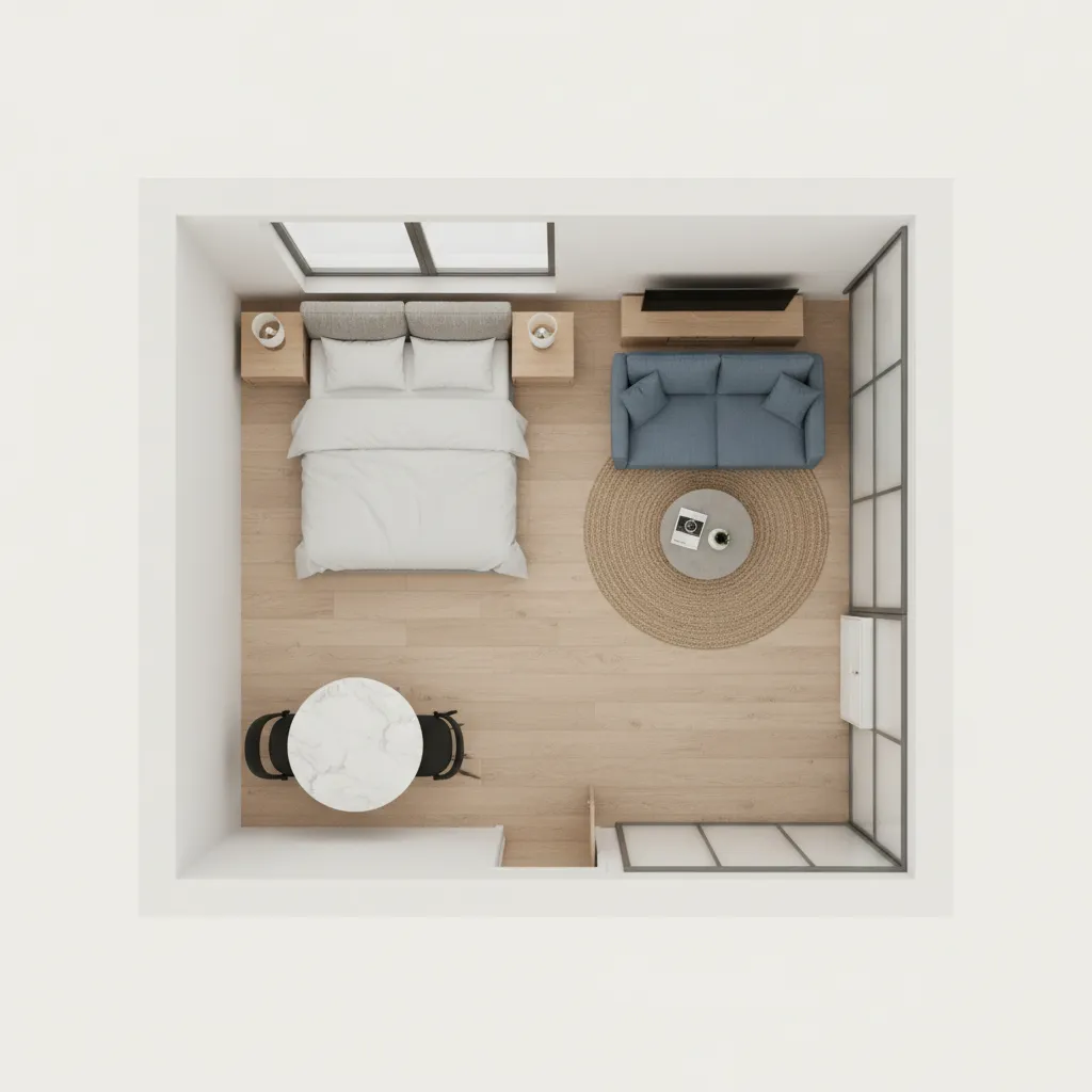 Diseño de distribución para una habitación pequeña