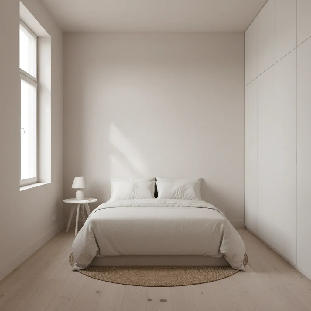 Small room painted with light Benjamin Moore HC color to enhance brightness