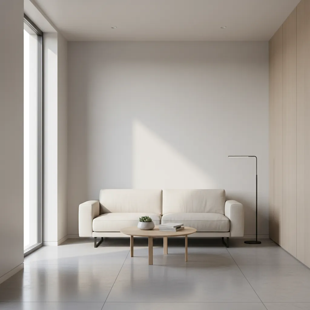 Habitación pequeña con acabado de pintura satinado reflejando luz natural