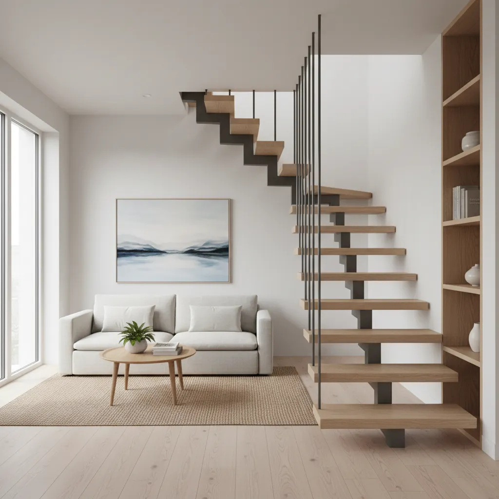 Diseño de escaleras interiores en espacios pequeños