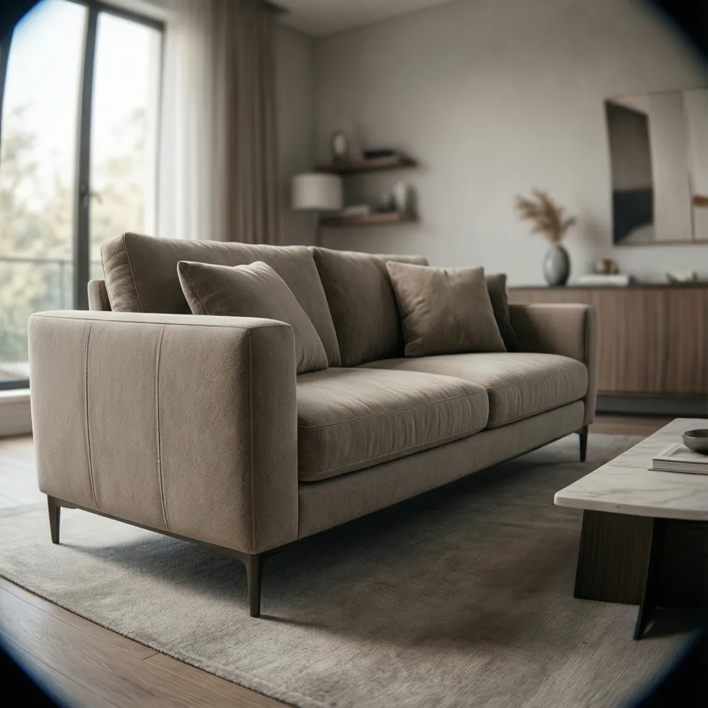 Slim arm sofa ideal for small luxury living rooms