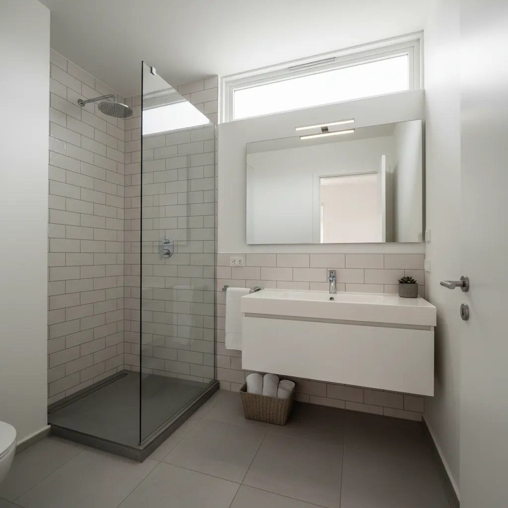 Diseño de interiores para baños pequeños cuadrados