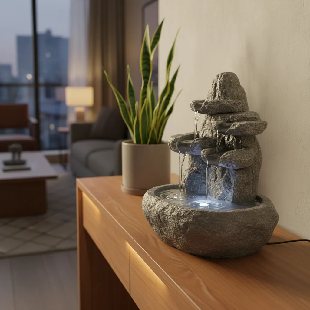 Pequeña fuente de agua de mesa para interior