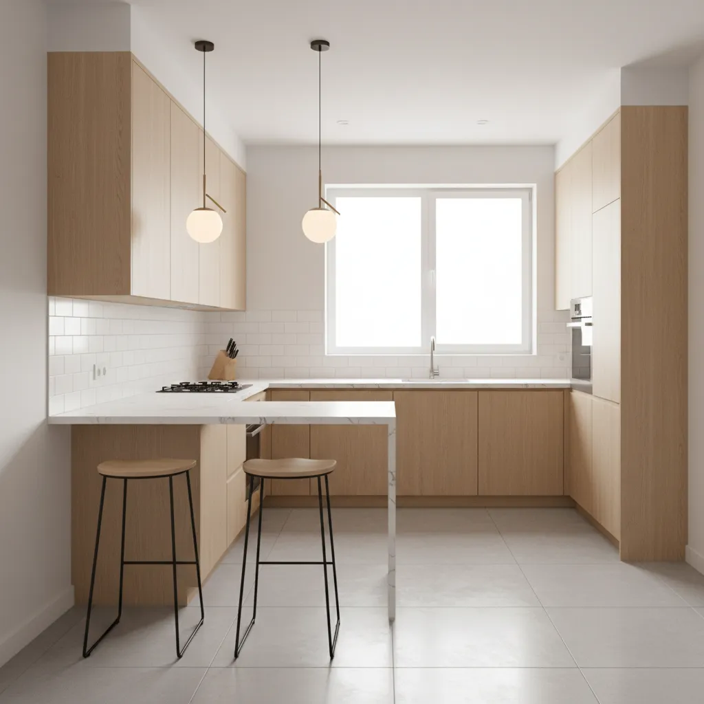 Small U Shaped Kitchen Designs with Breakfast Bar Ideas