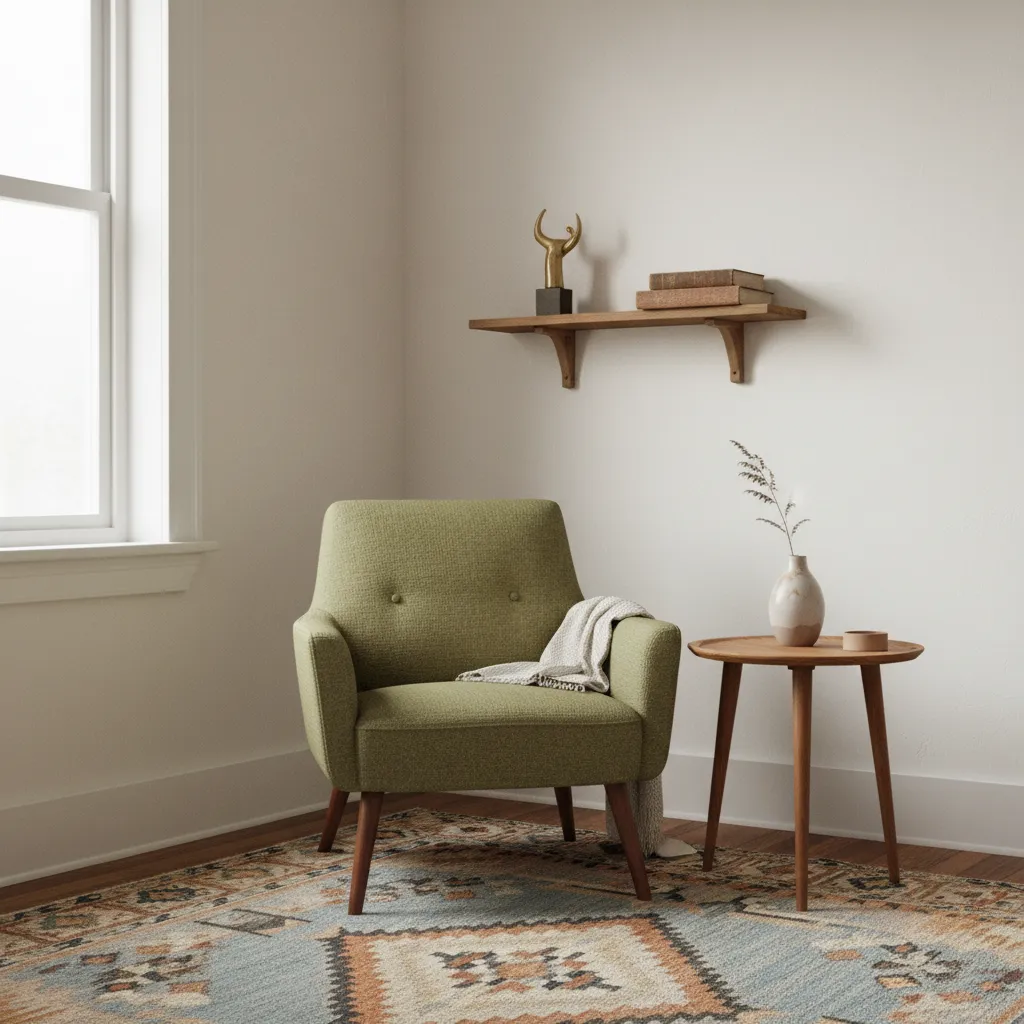 Apartamento pequeño decorado con estilo vintage ligero