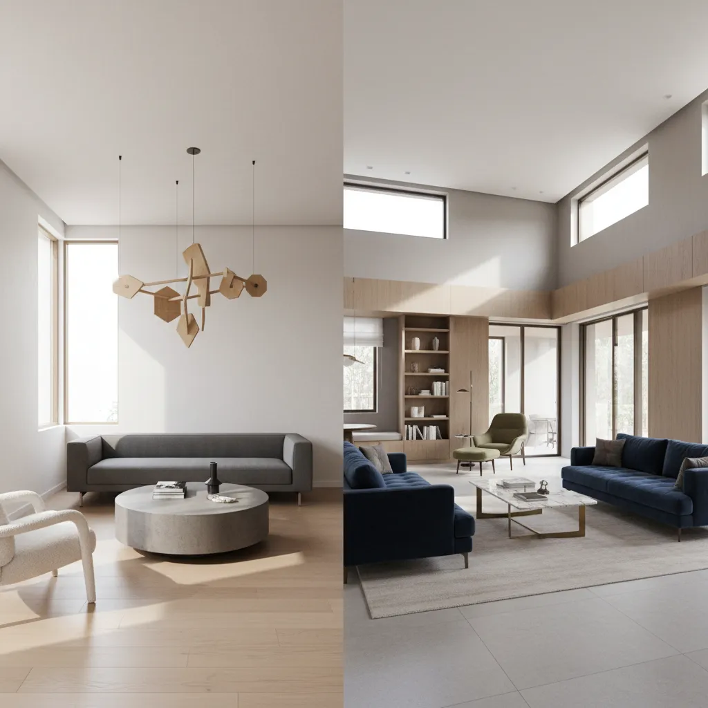 comparison of decor layout strategies in small and large rooms