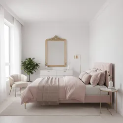 How to Make a Small White Gold and Pink Bedroom Look Bigger