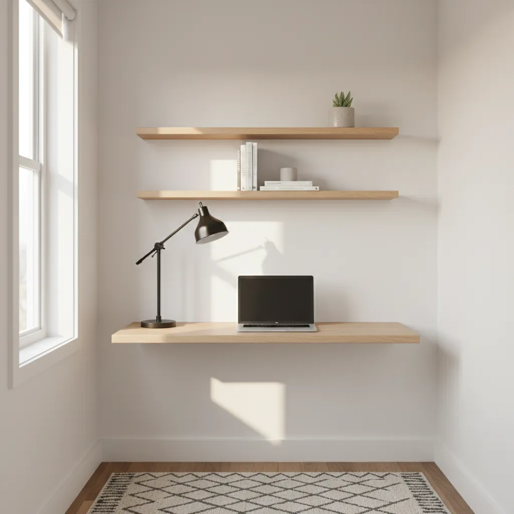 How to Optimize a Small Wooden Desk Setup in a Tiny Room