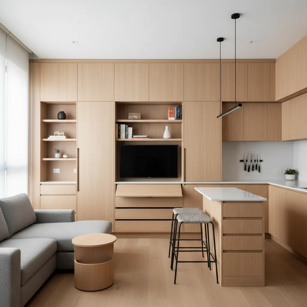 Soluciones de almacenamiento integrado en una casa pequeña