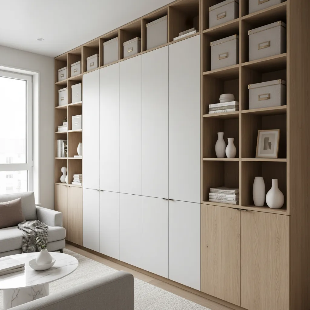 Sistema de almacenamiento vertical en una vivienda pequeña