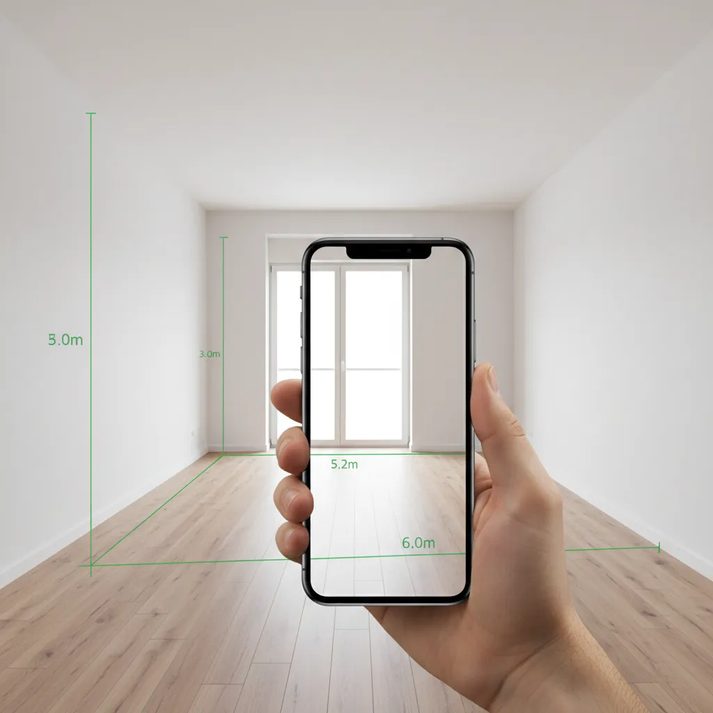 Smartphone capturing room measurements for creating a digital floor plan