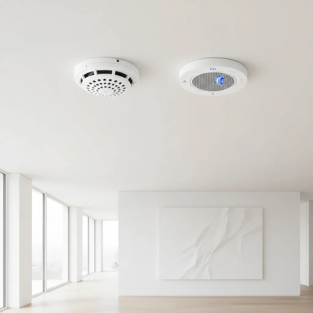 Smoke Detector vs Carbon Monoxide Detector: How to Tell the Difference on Your Ceiling: A practical visual guide to identifying whether the round device on your ceiling is a smoke alarm, a carbon monoxide detector, or a combination unit.