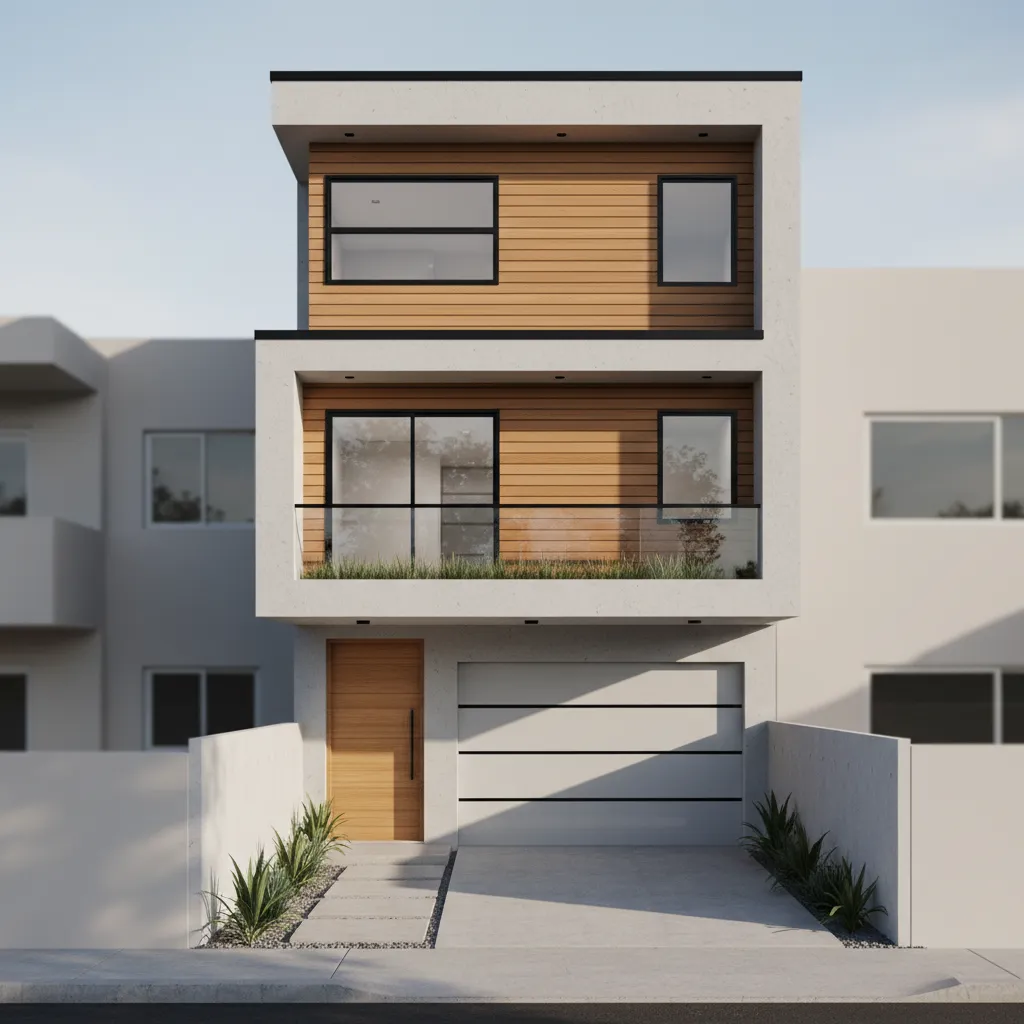 Projeto de sobrado moderno adequado para terreno 10x20