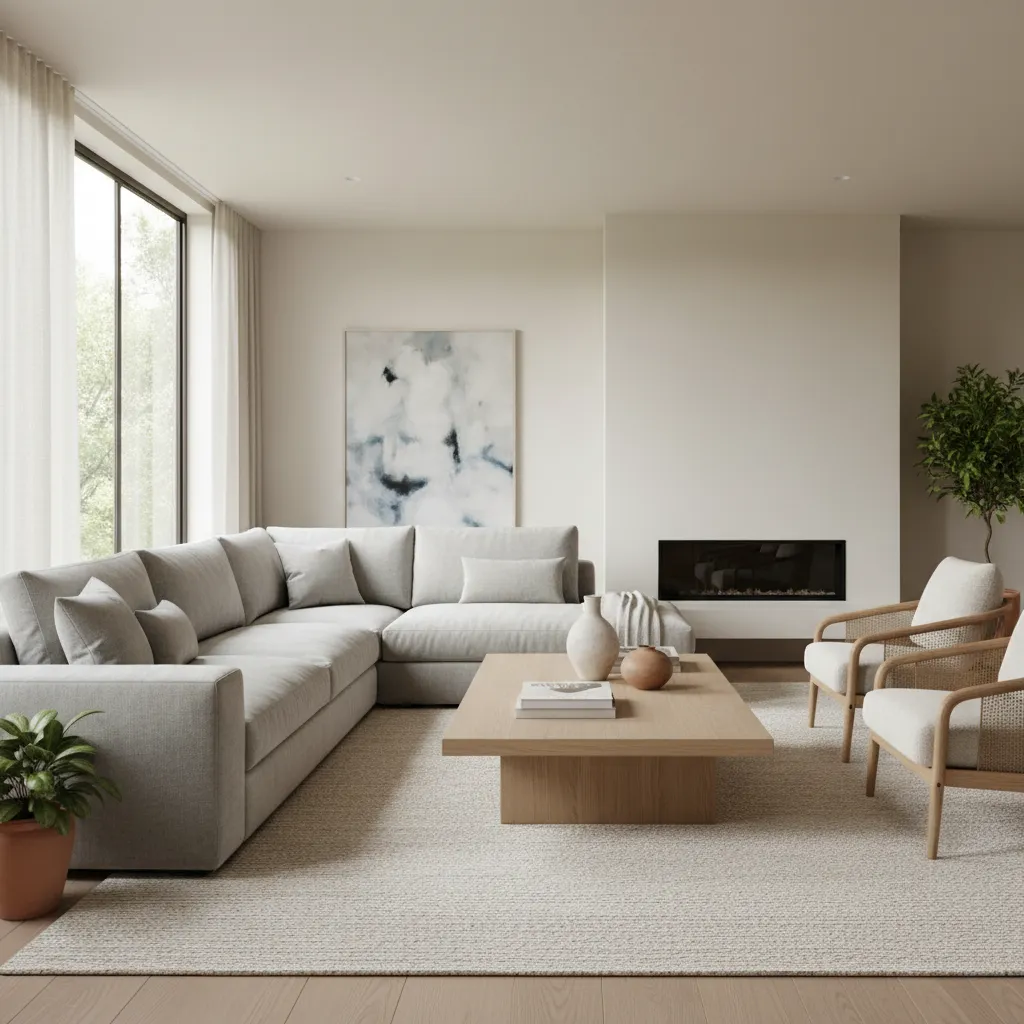 Distancia adecuada entre sofá y mesa de centro en un salón