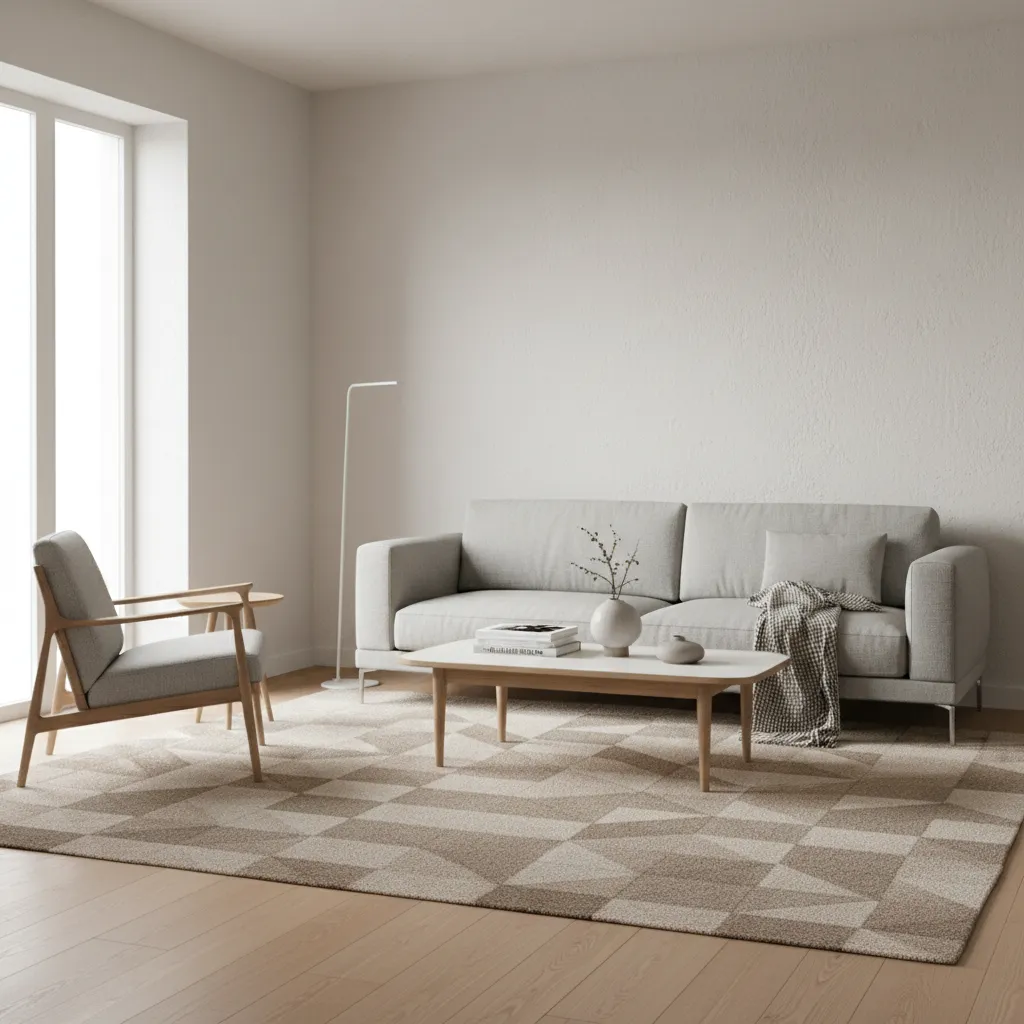 living room showing correct distance between sofa and coffee table