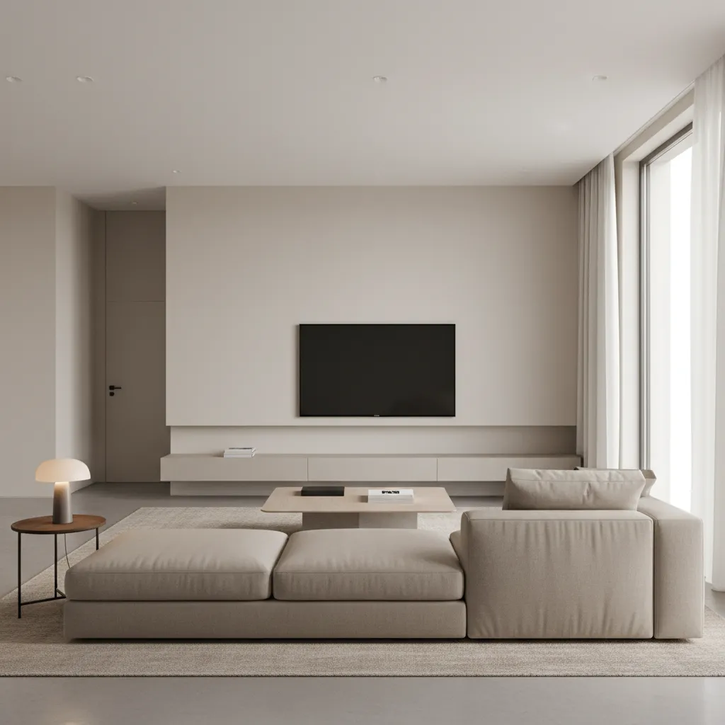 modern living room with three seat sofa and coffee table layout