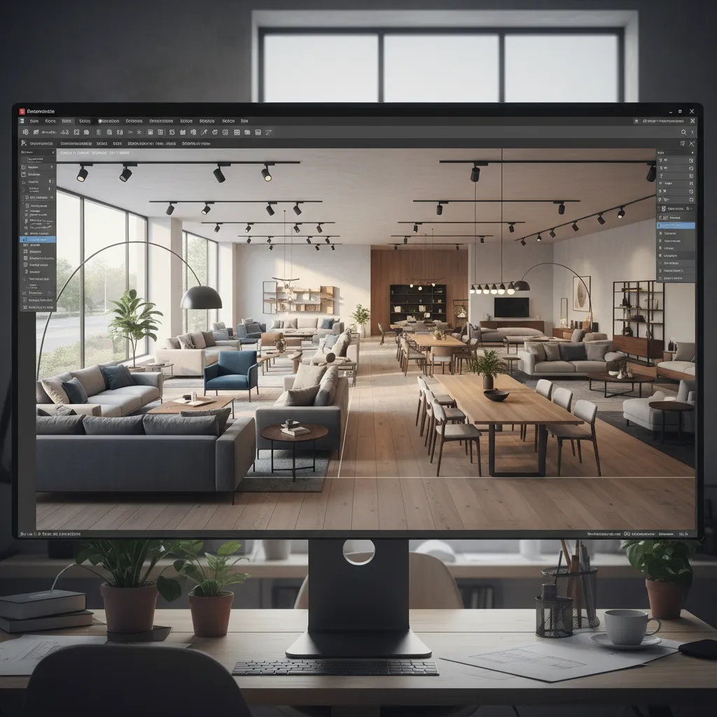 Programa de diseño de interiores para tiendas de muebles