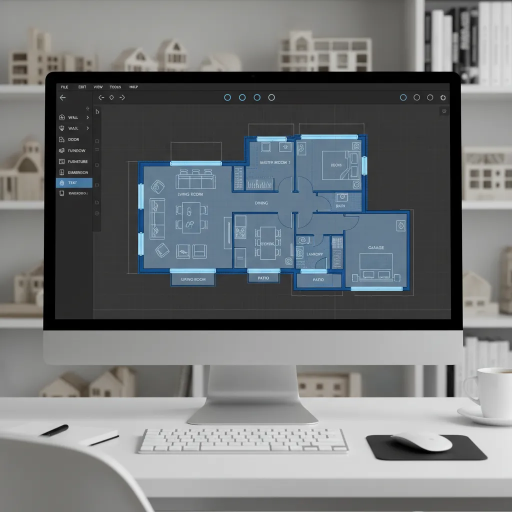 Plano digital de una vivienda creado con software de diseño