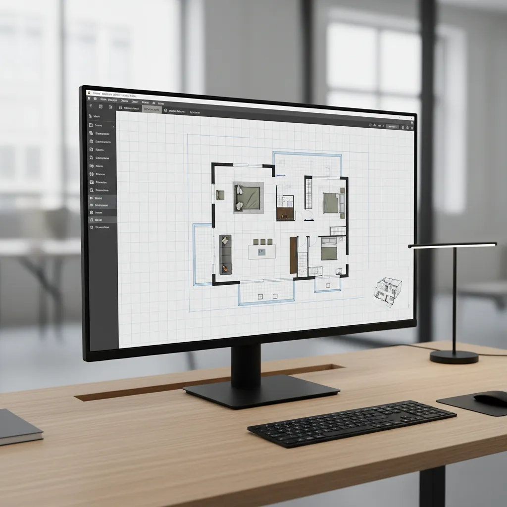 interface de software gratuito mostrando planta de casa com medidas