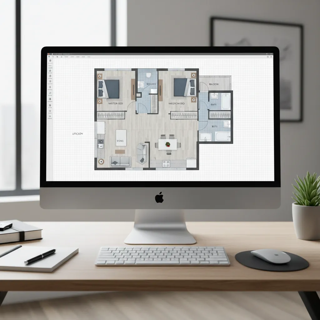 software de planta de casa aberto mostrando layout de ambientes