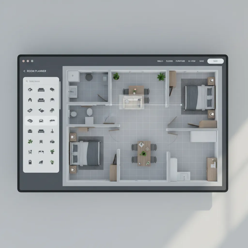 Interfaz de software de planificación de habitaciones