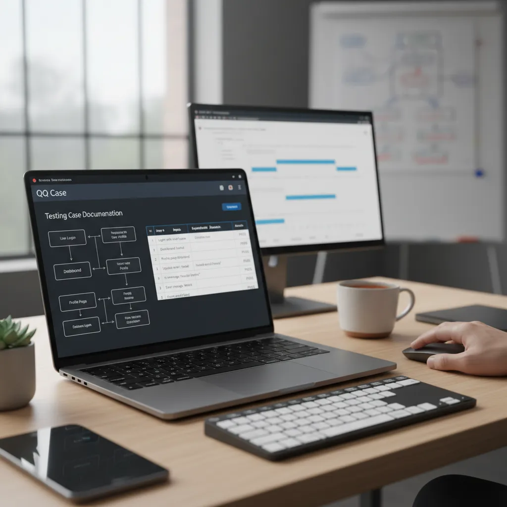 Ejemplo visual de la estructura de un caso de prueba con pasos y resultados esperados