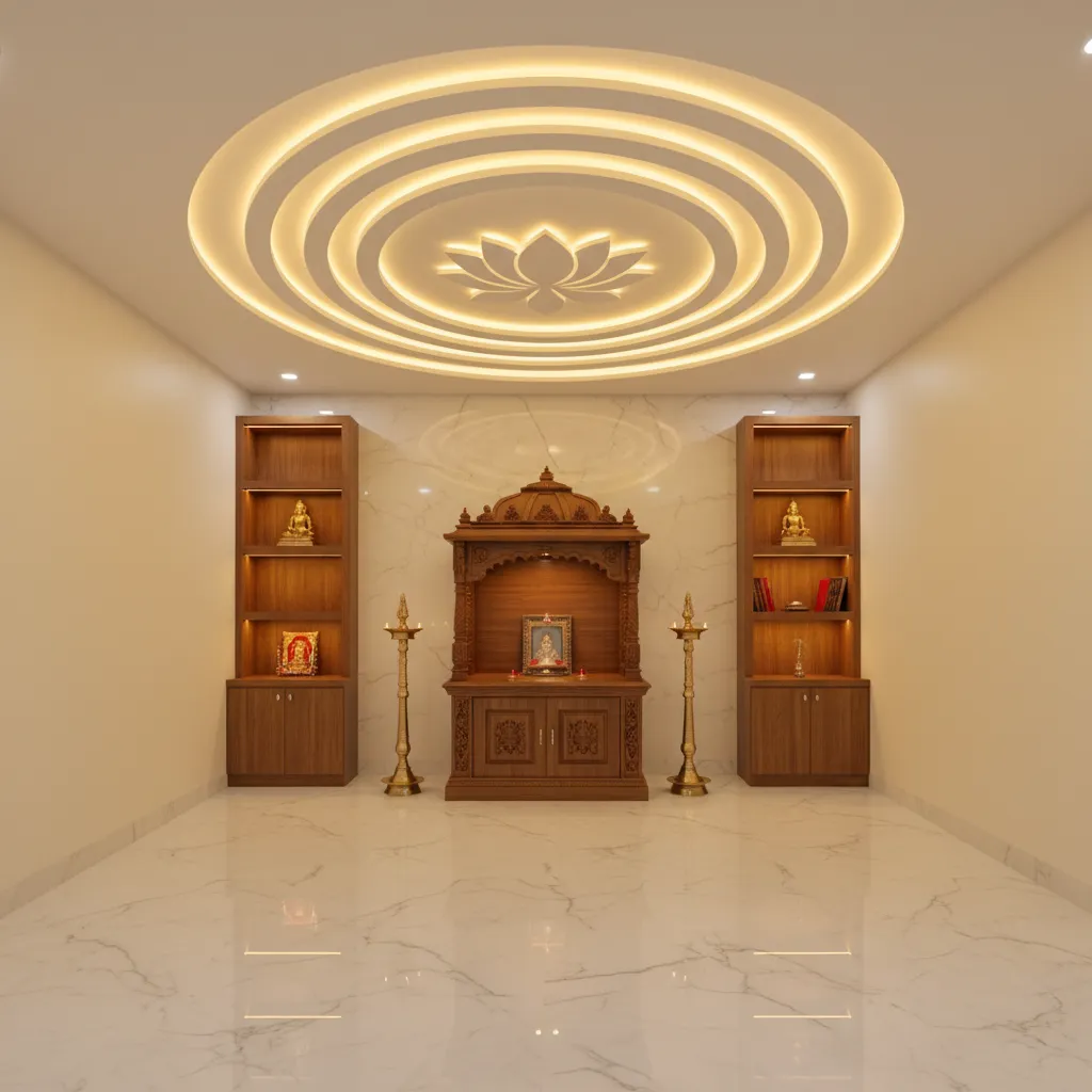 South Indian Pooja Room False Ceiling Designs That Elevate Sacred Spaces