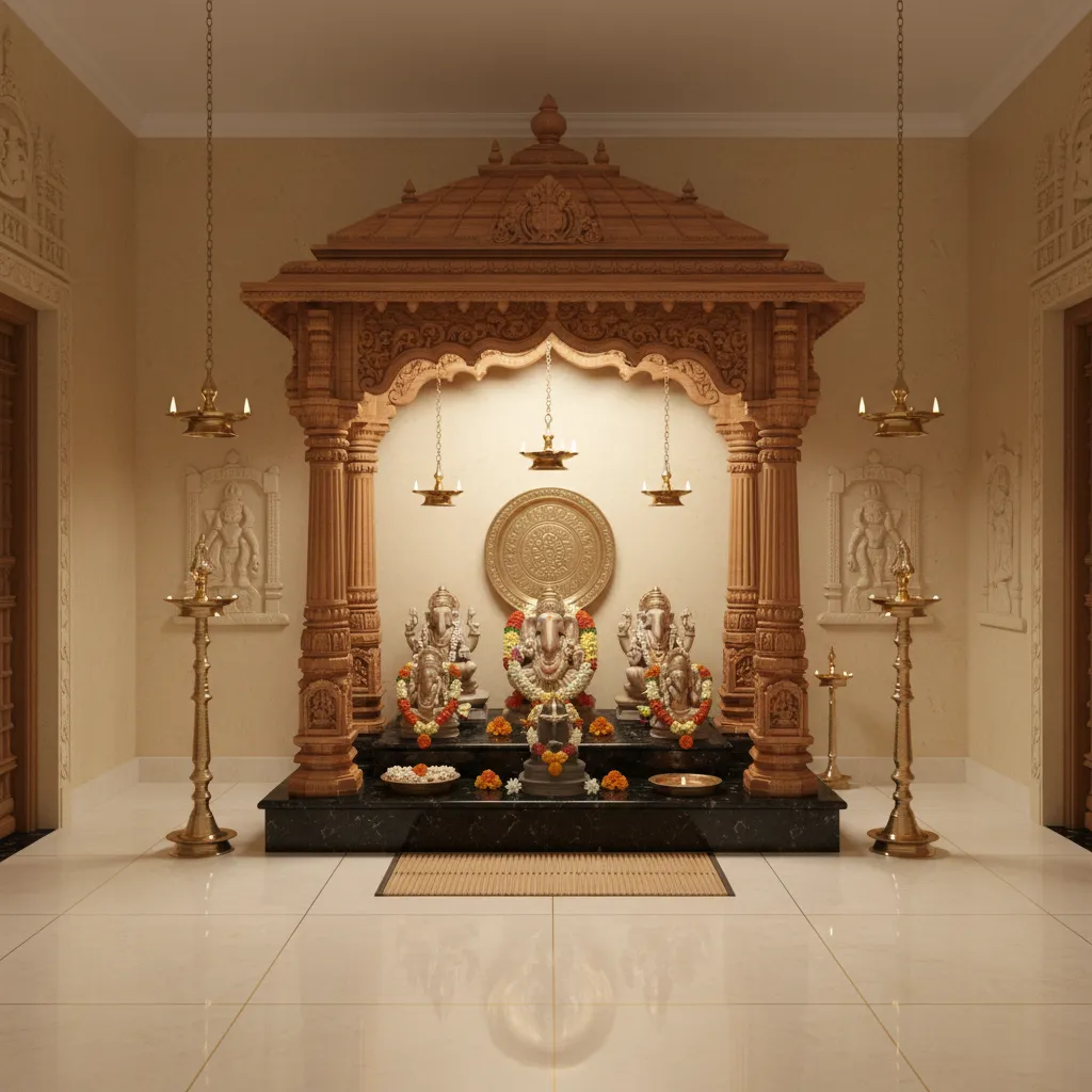 South Indian Puja Room Designs: Layout, Materials, and Vastu Ideas