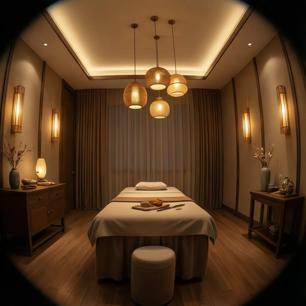 Bố trí ánh sáng nhiều lớp trong phòng spa