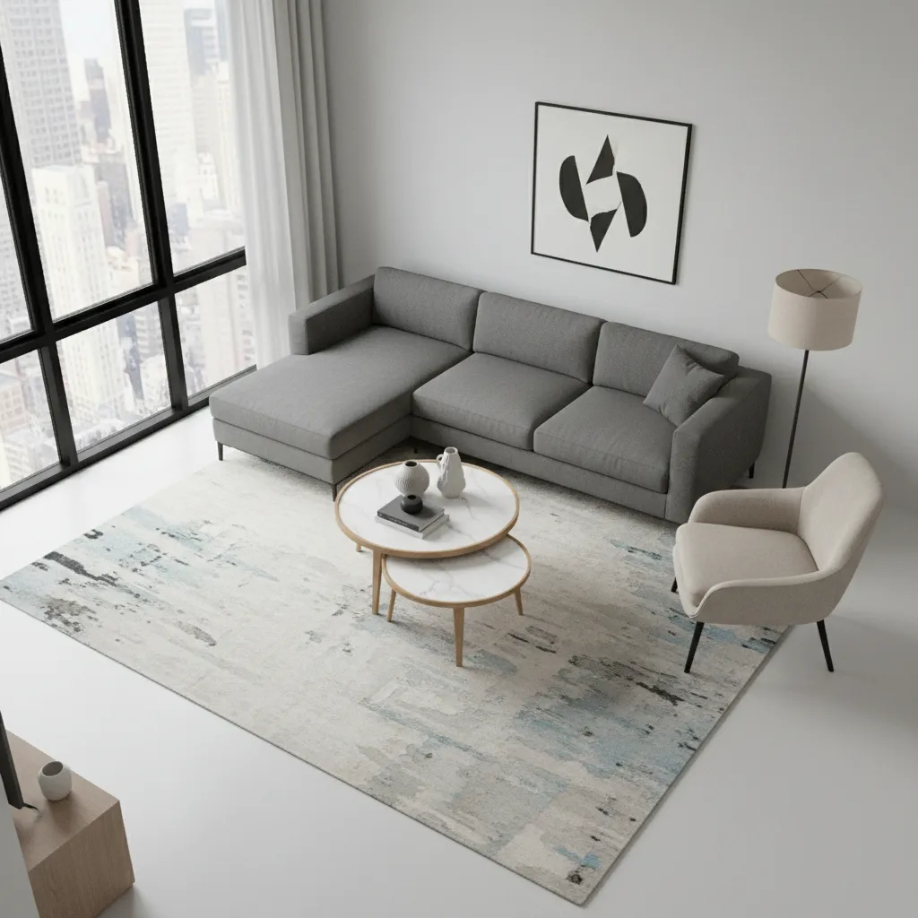 Small living room furniture arrangement showing efficient circulation paths